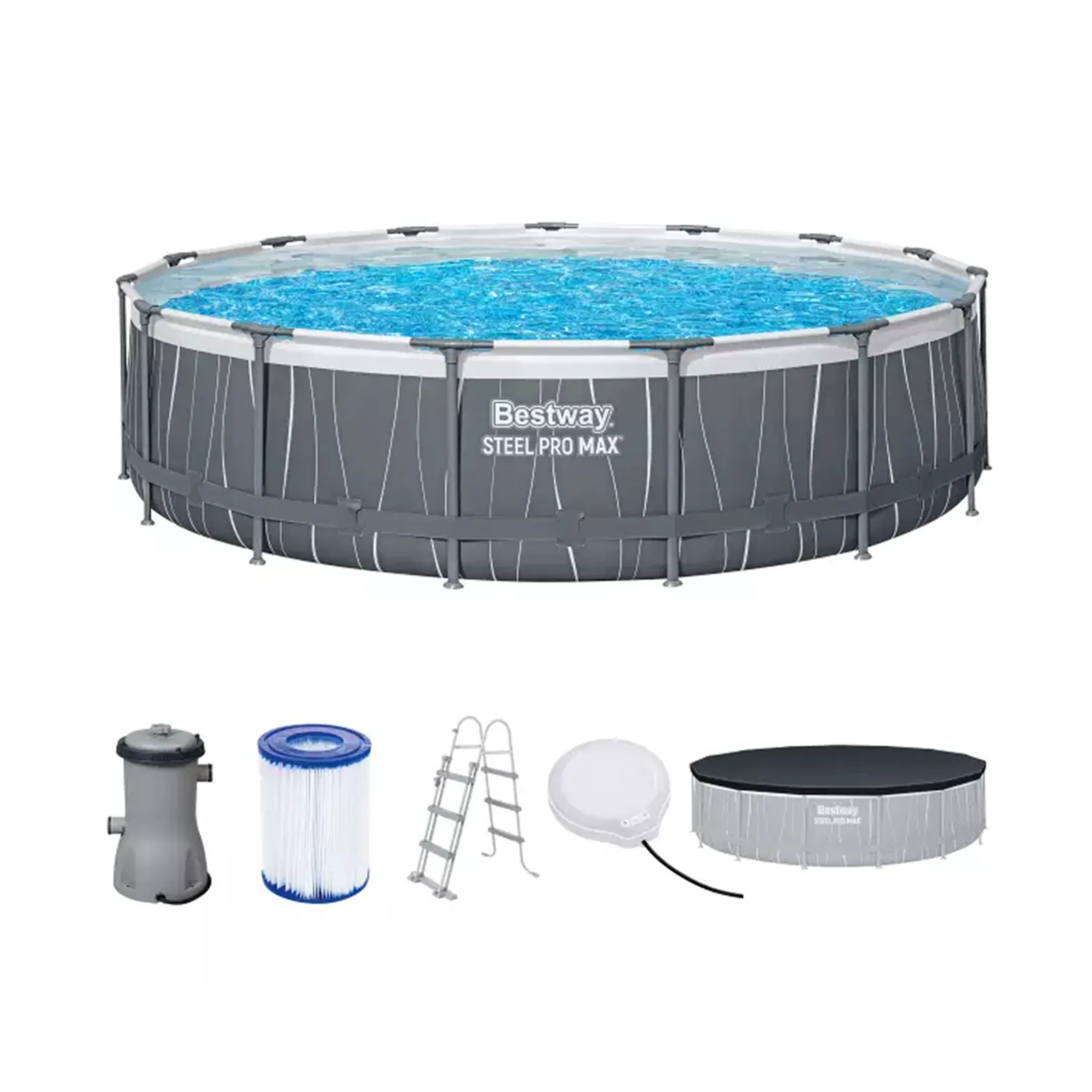 Piscina Estruturada Redonda 14.970L com Bomba, Escada e Capa Bestway