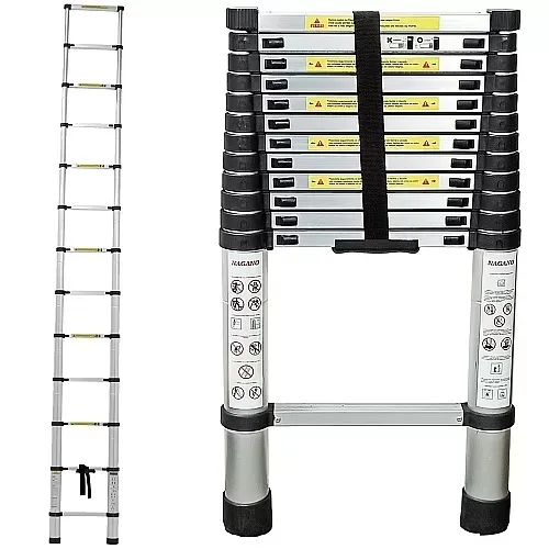 Escada Alumínio Telescópica 3.8 m 13 Degraus – Multifuncional – Nagano