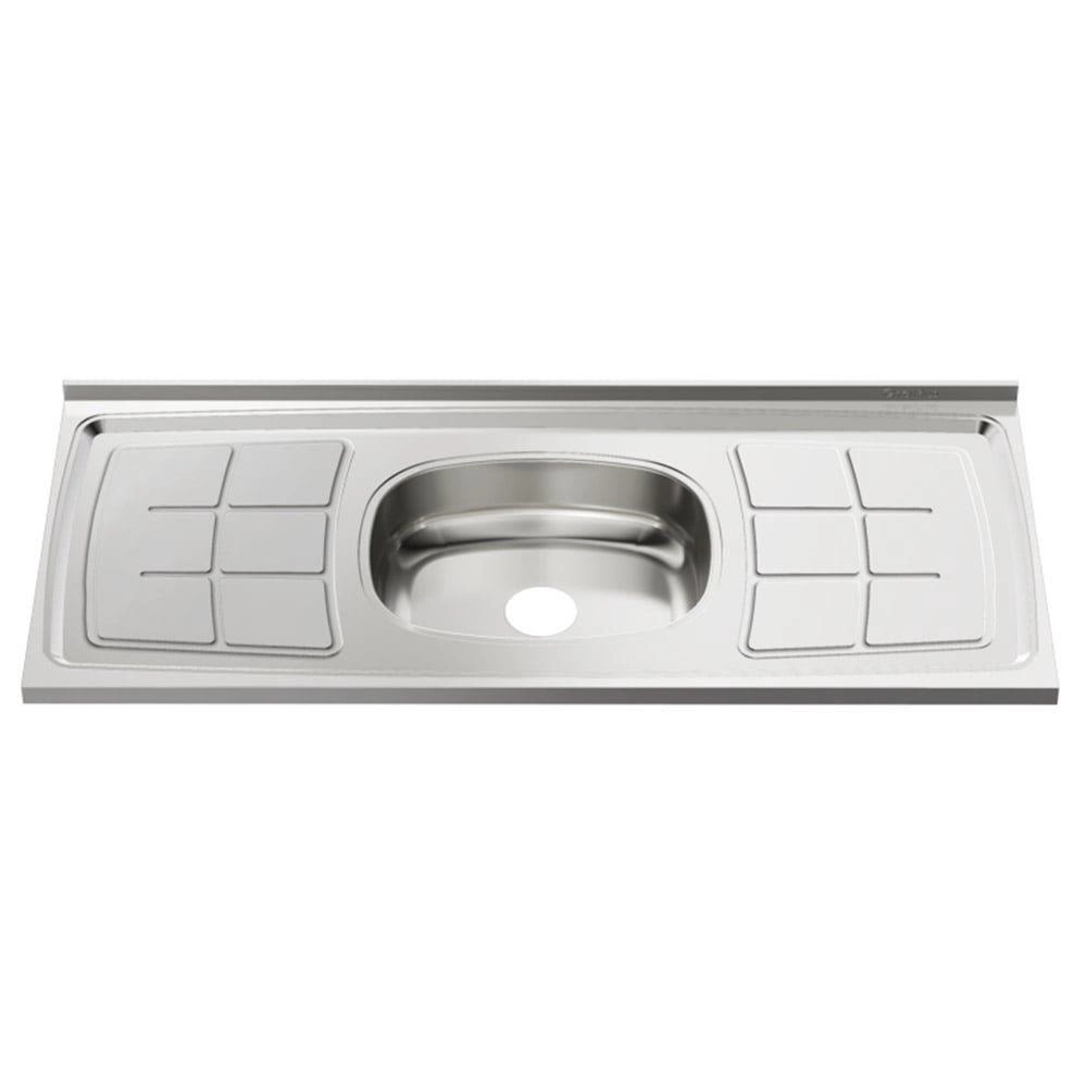Pia Inox Ghel Plus 1500X530X95mm Cuba Central N4 Escorredor concretada sem Válvula